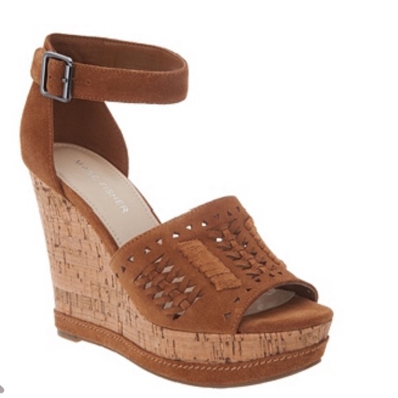 Marc Fisher Shoes - Marc Fisher Suede Ankle Strap Wedges - Hillana